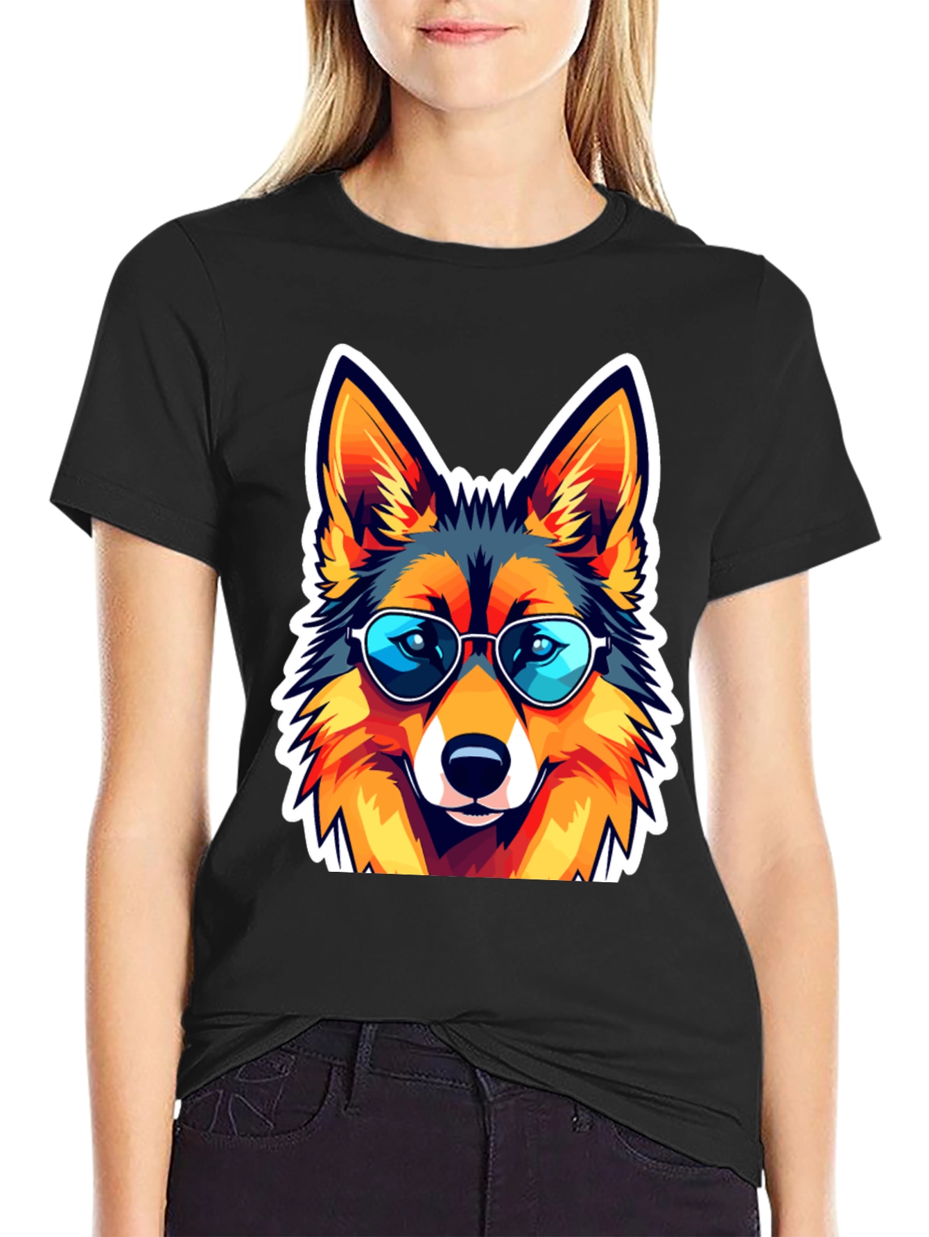 Cool Fox Graphic Tee - Unisex Black T-Shirt