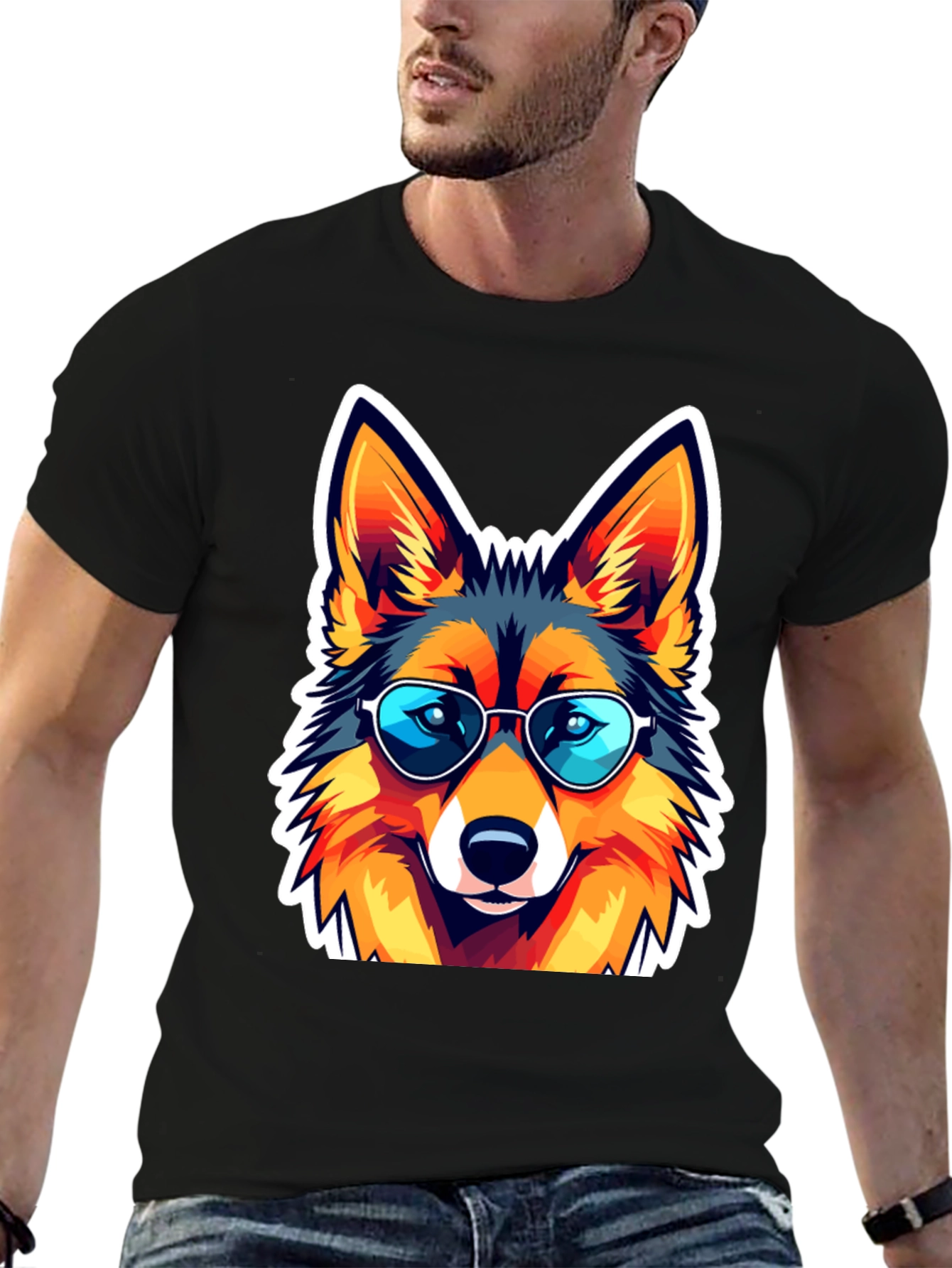 Cool Fox Graphic Tee - Unisex Black T-Shirt