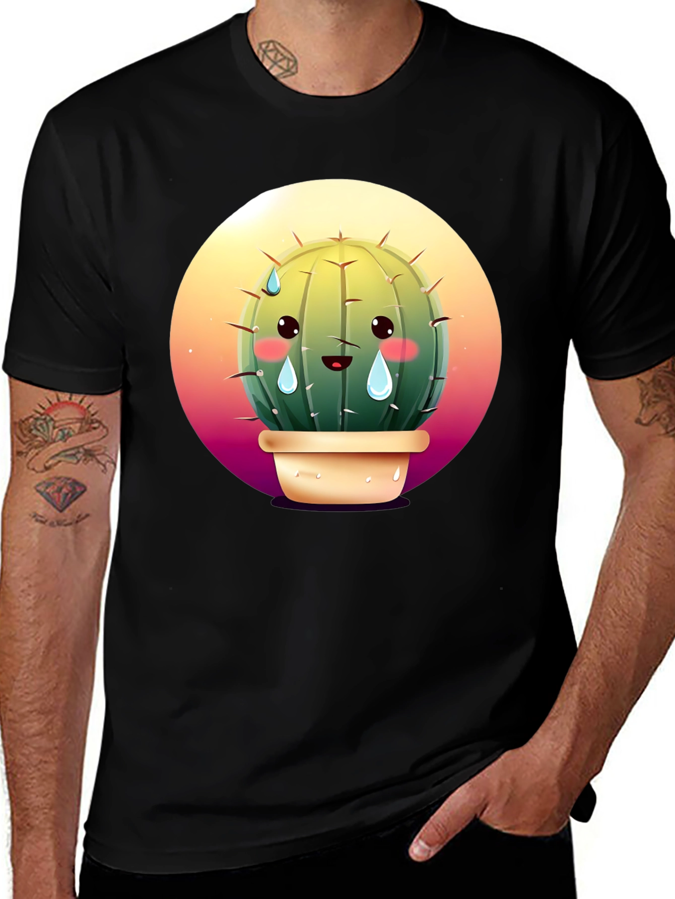 Sad Cactus Graphic Tee - Soft Cotton Blend