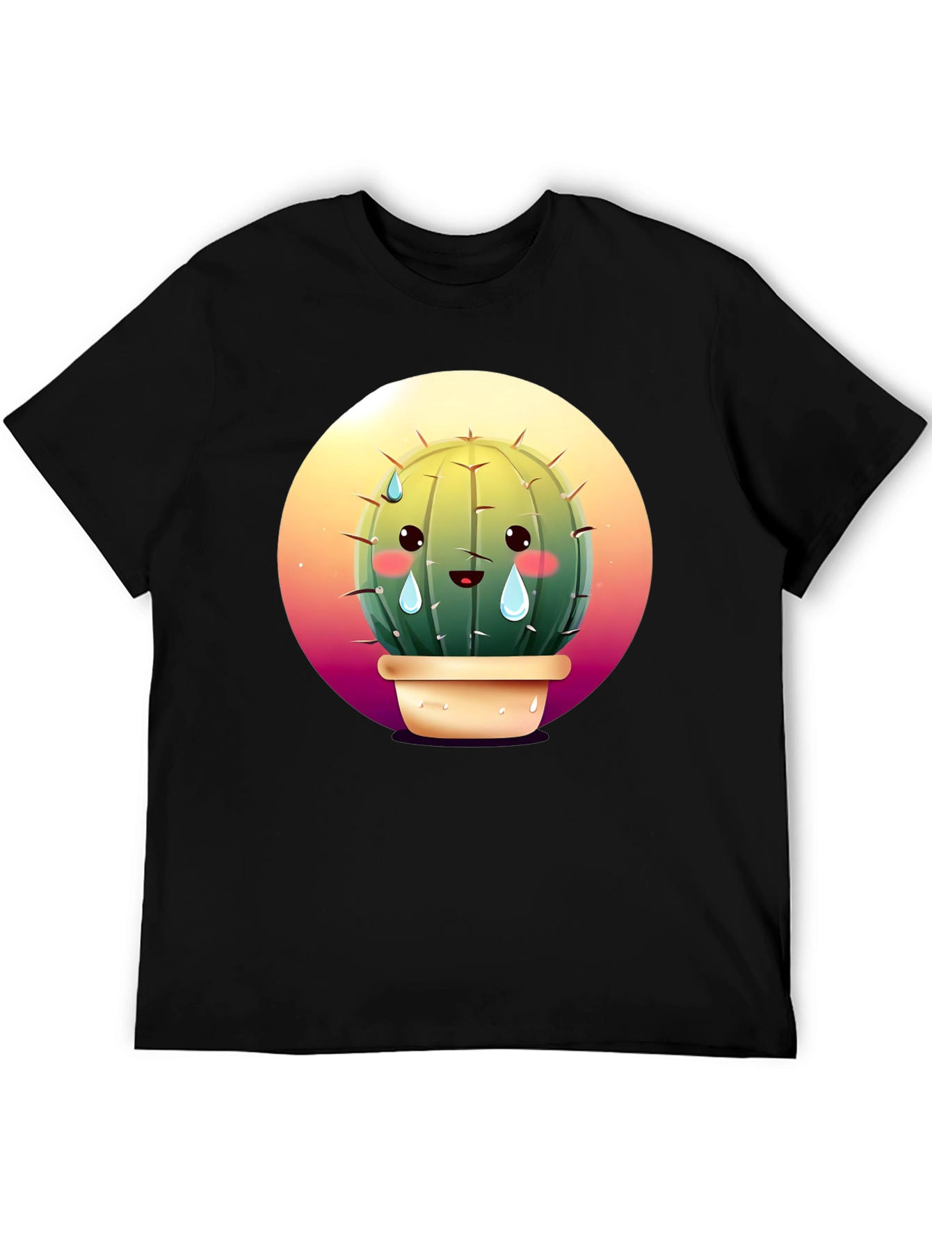 Sad Cactus Graphic Tee - Soft Cotton Blend