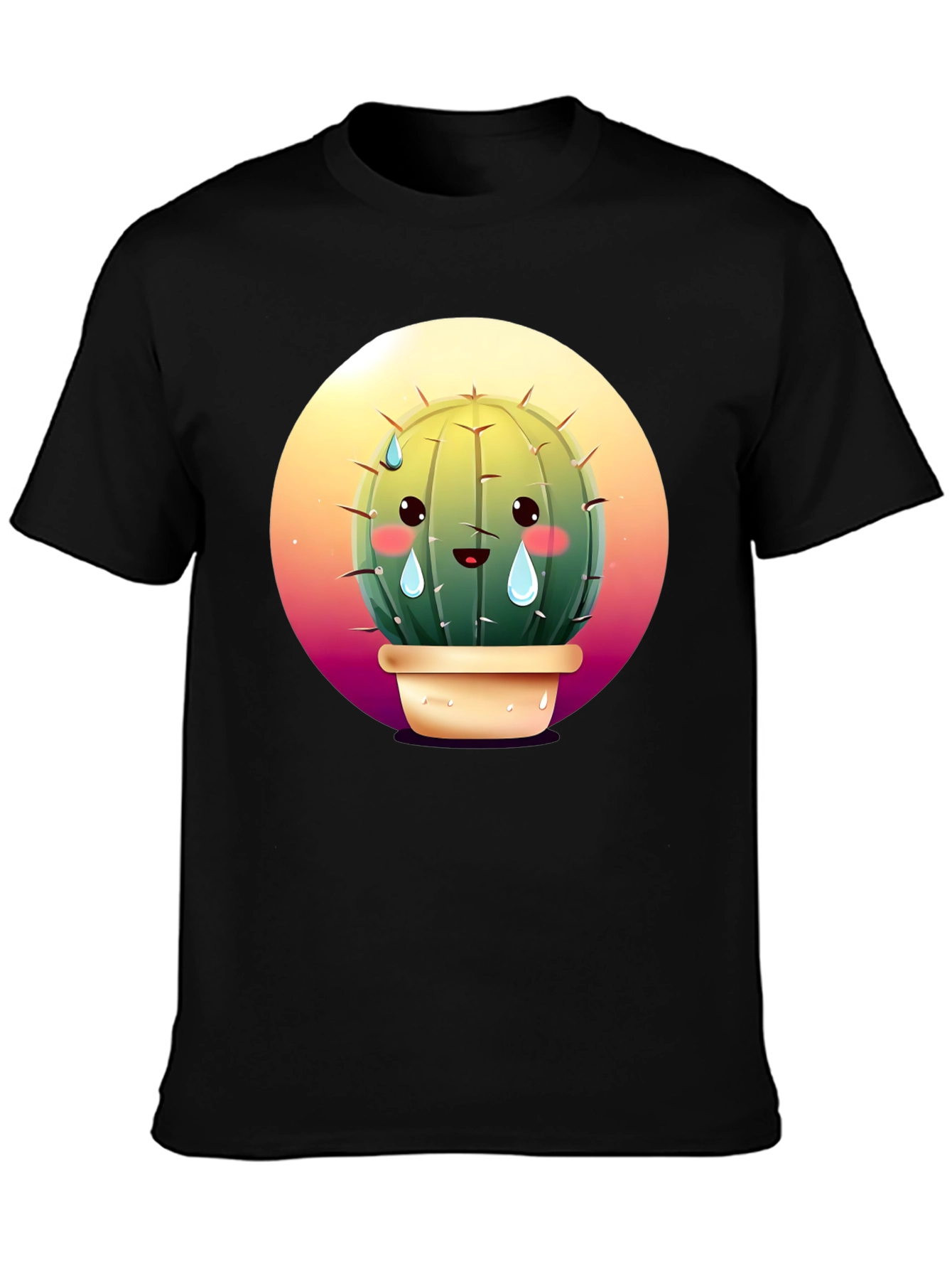 Sad Cactus Graphic Tee - Soft Cotton Blend