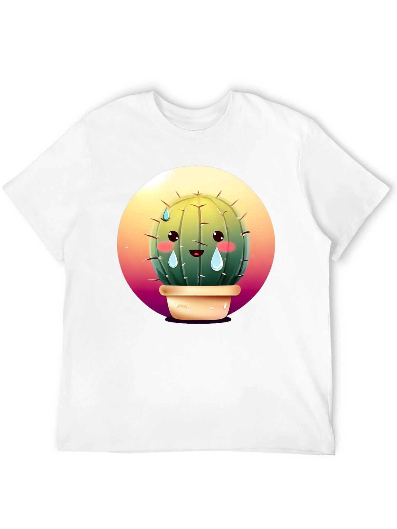 Sad Cactus Graphic Tee - Soft Cotton Blend