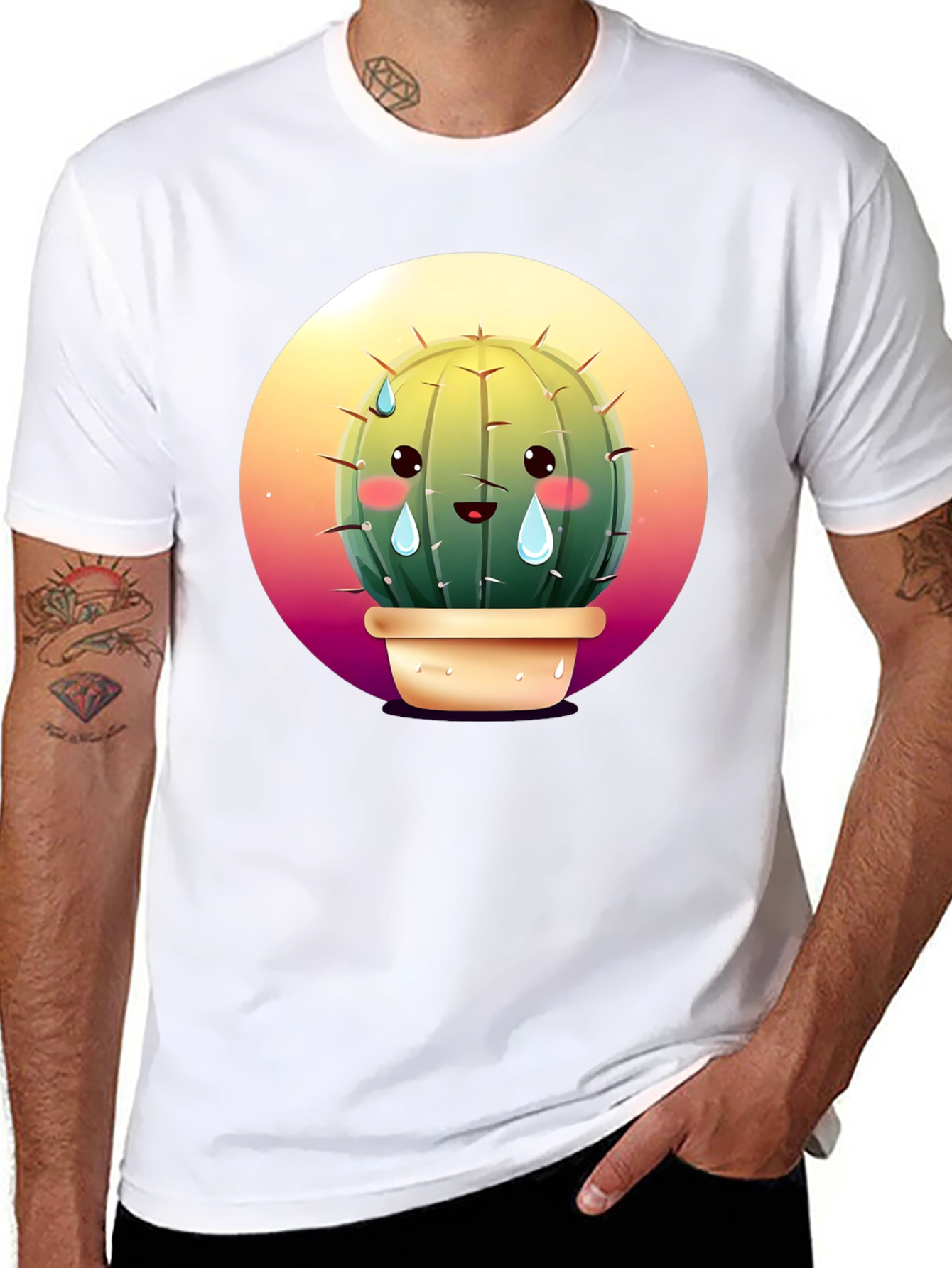 Sad Cactus Graphic Tee - Soft Cotton Blend