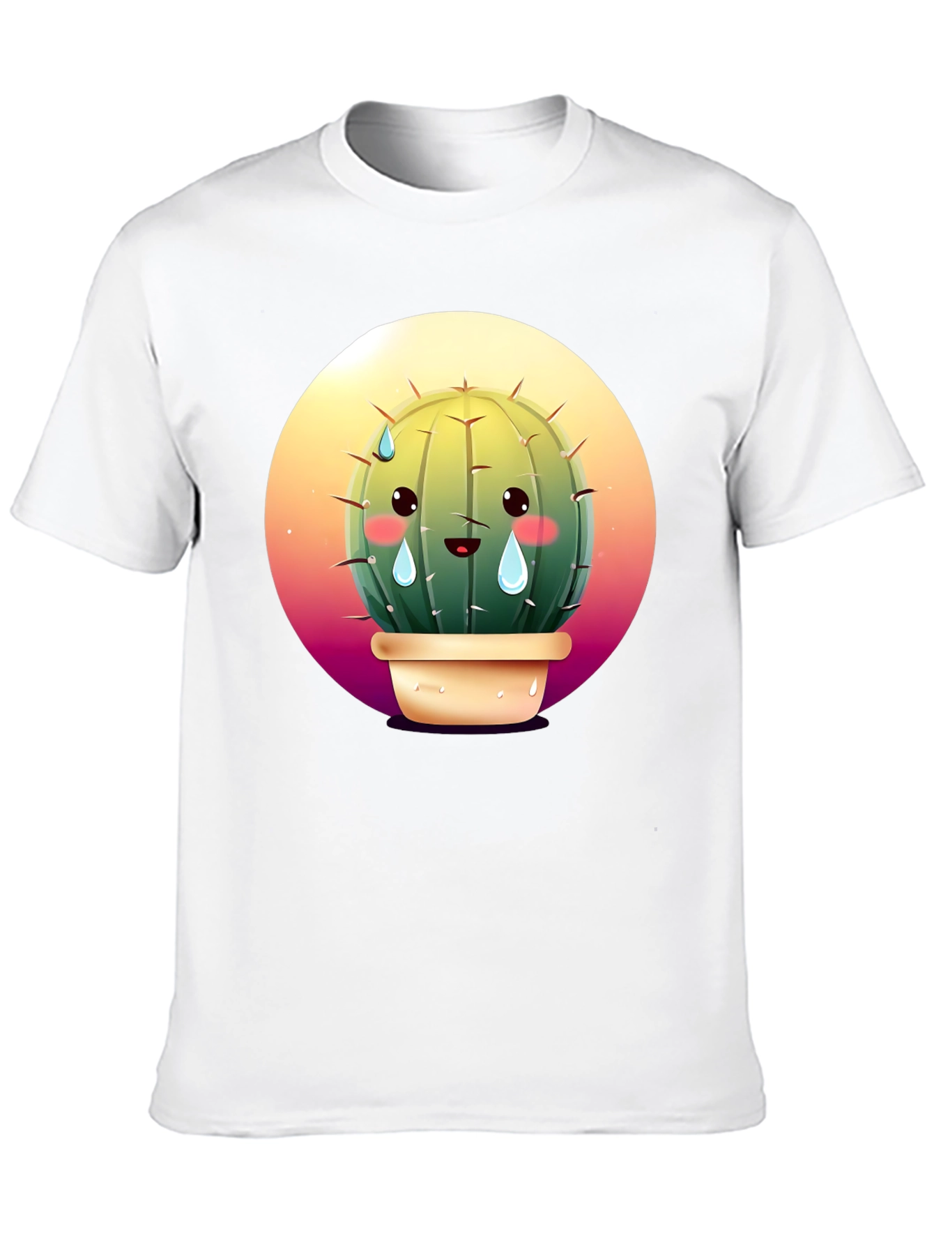 Sad Cactus Graphic Tee - Soft Cotton Blend
