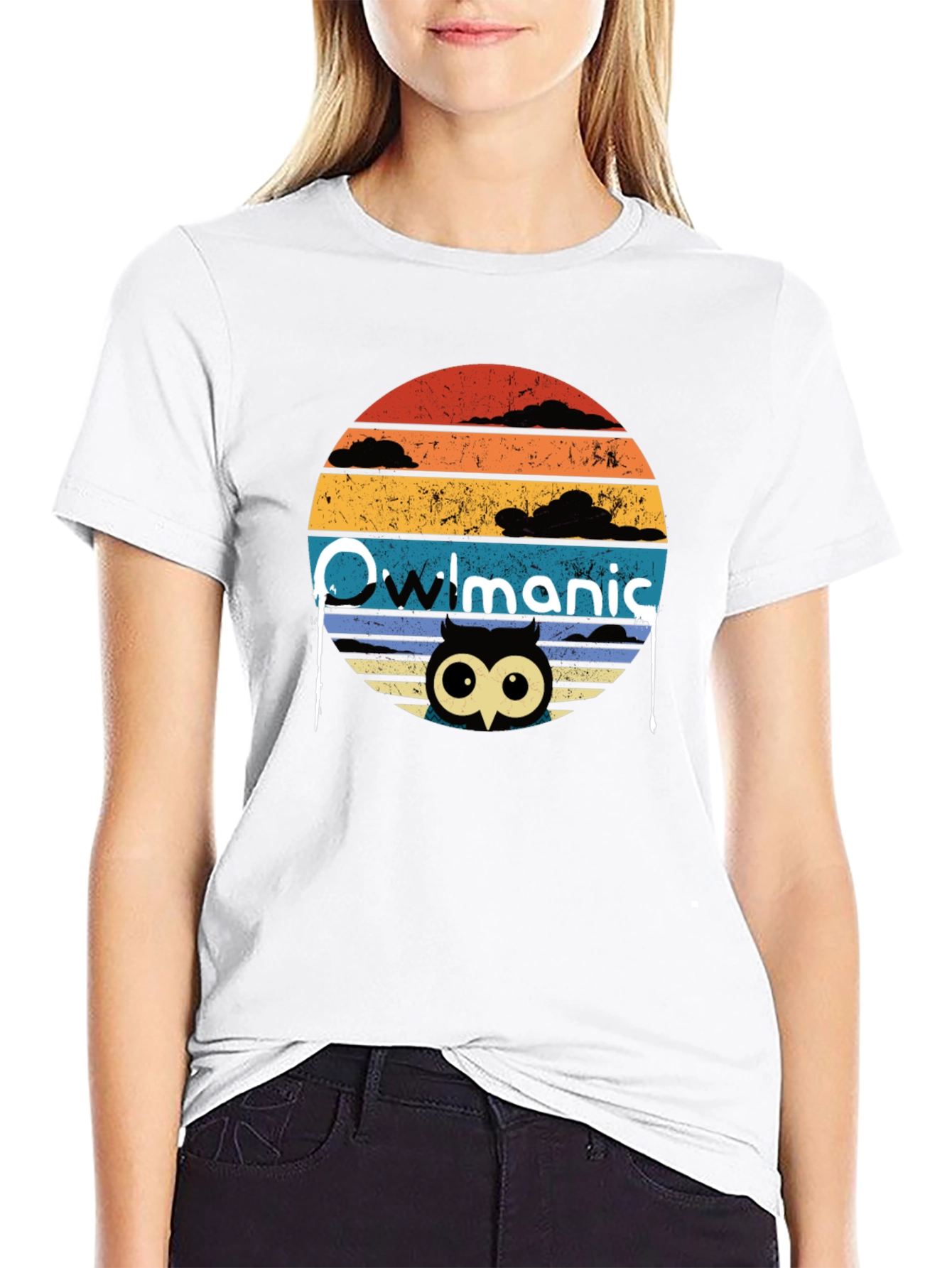 Owlmanic Sunset Graphic Tee - Black