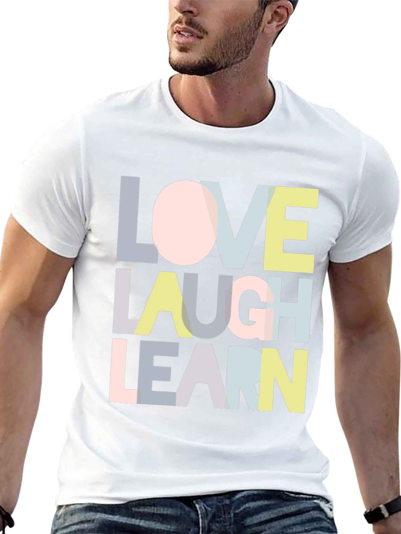 Love Laugh Learn Graphic T-Shirt - Black