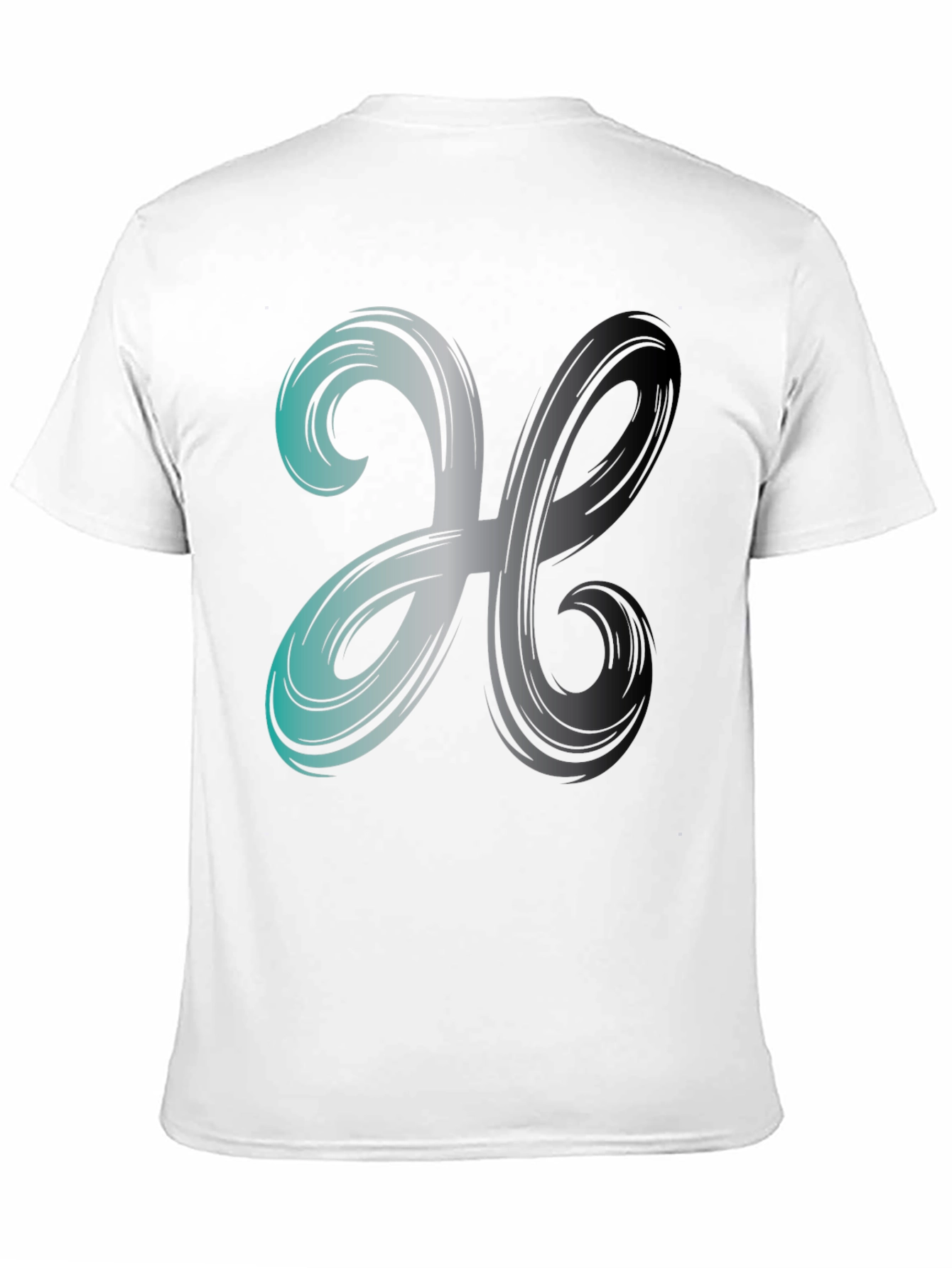 Abstract Swirl Graphic Print Mens Black T-Shirt