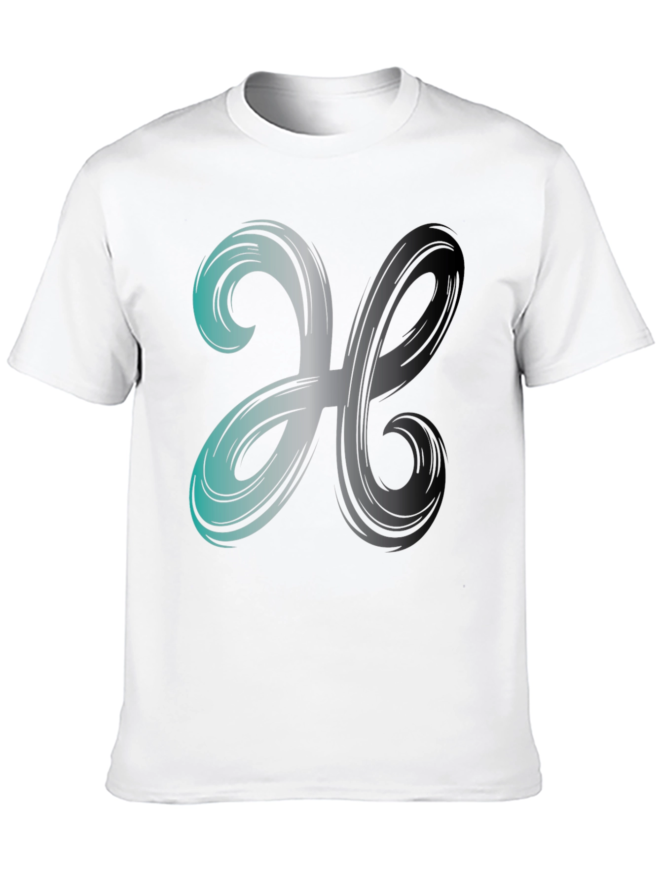 Abstract Swirl Graphic Print Mens Black T-Shirt