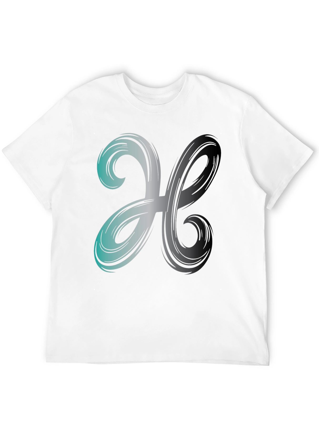 Abstract Swirl Graphic Print Mens Black T-Shirt