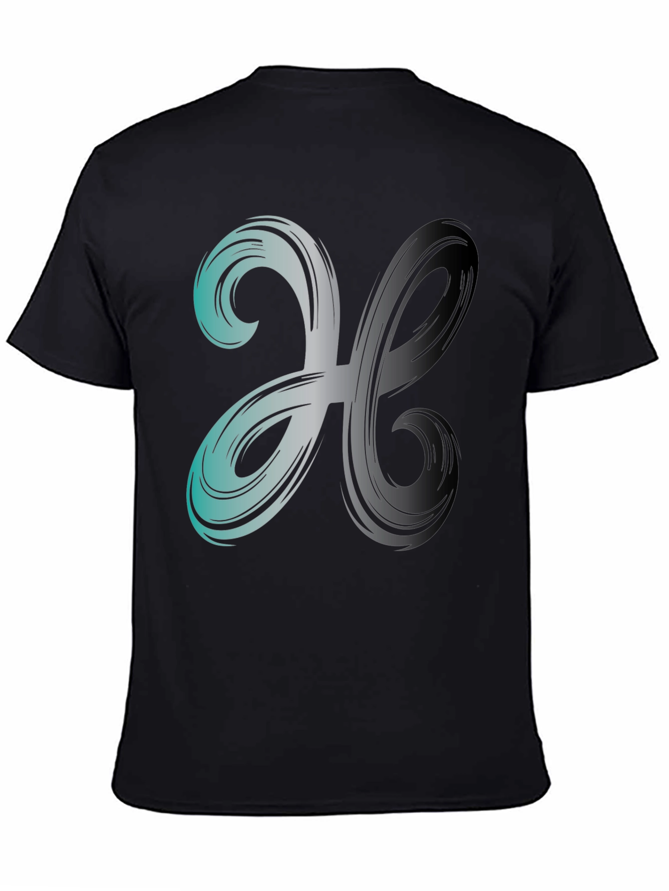 Abstract Swirl Graphic Print Mens Black T-Shirt