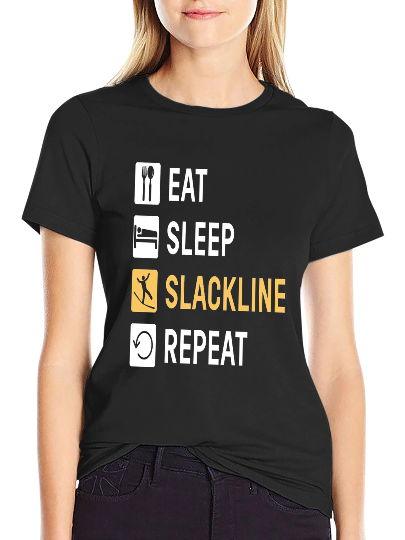 Eat Sleep Slackline Repeat T-Shirt