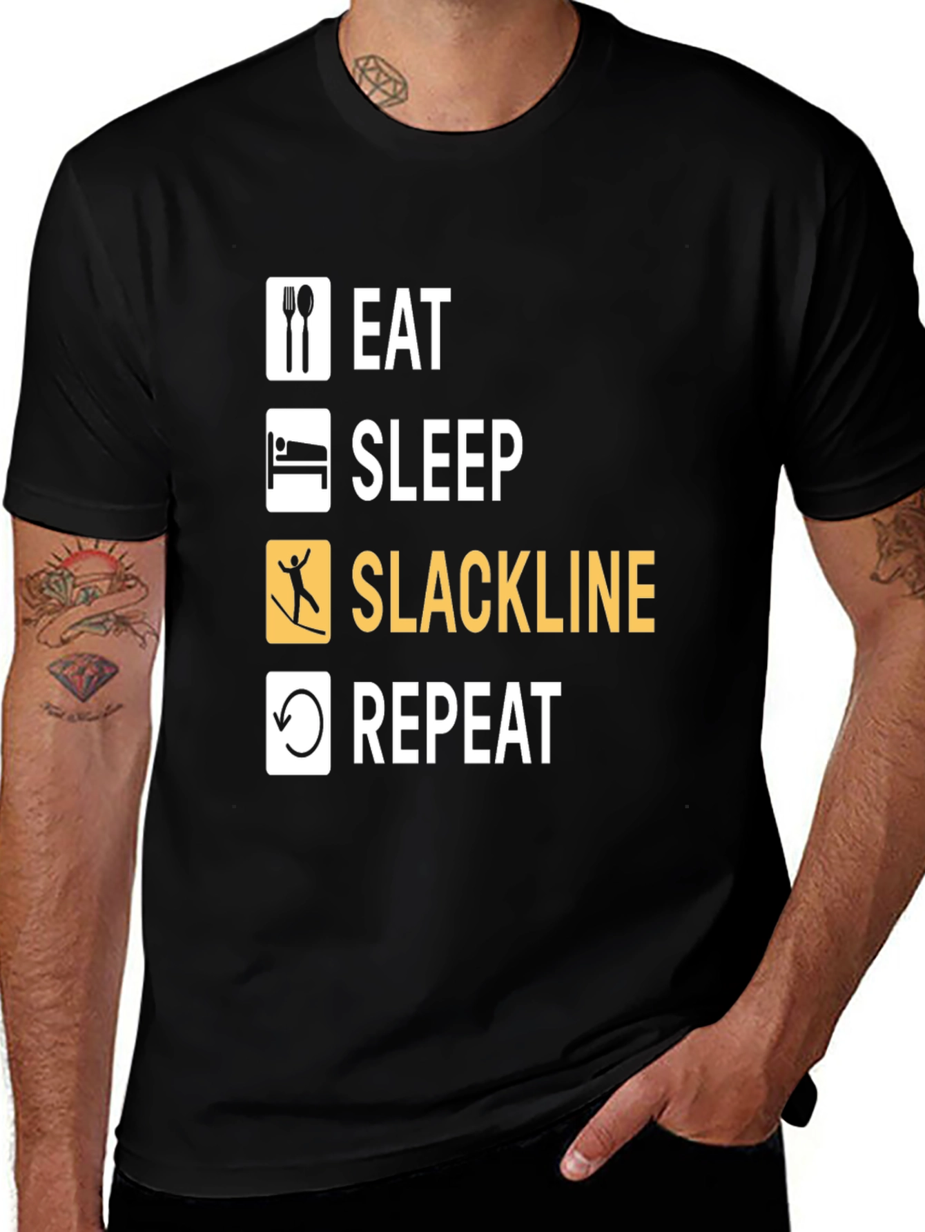 Eat Sleep Slackline Repeat T-Shirt