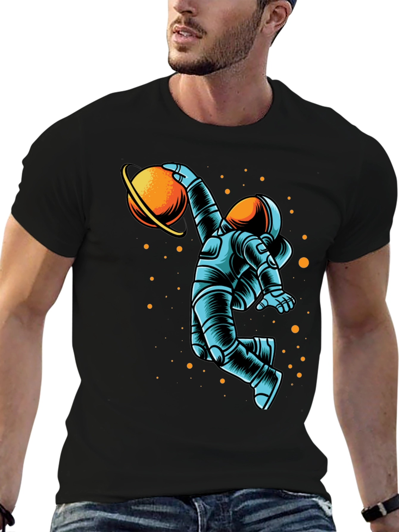 Astronaut Planet Dunk Graphic T-Shirt