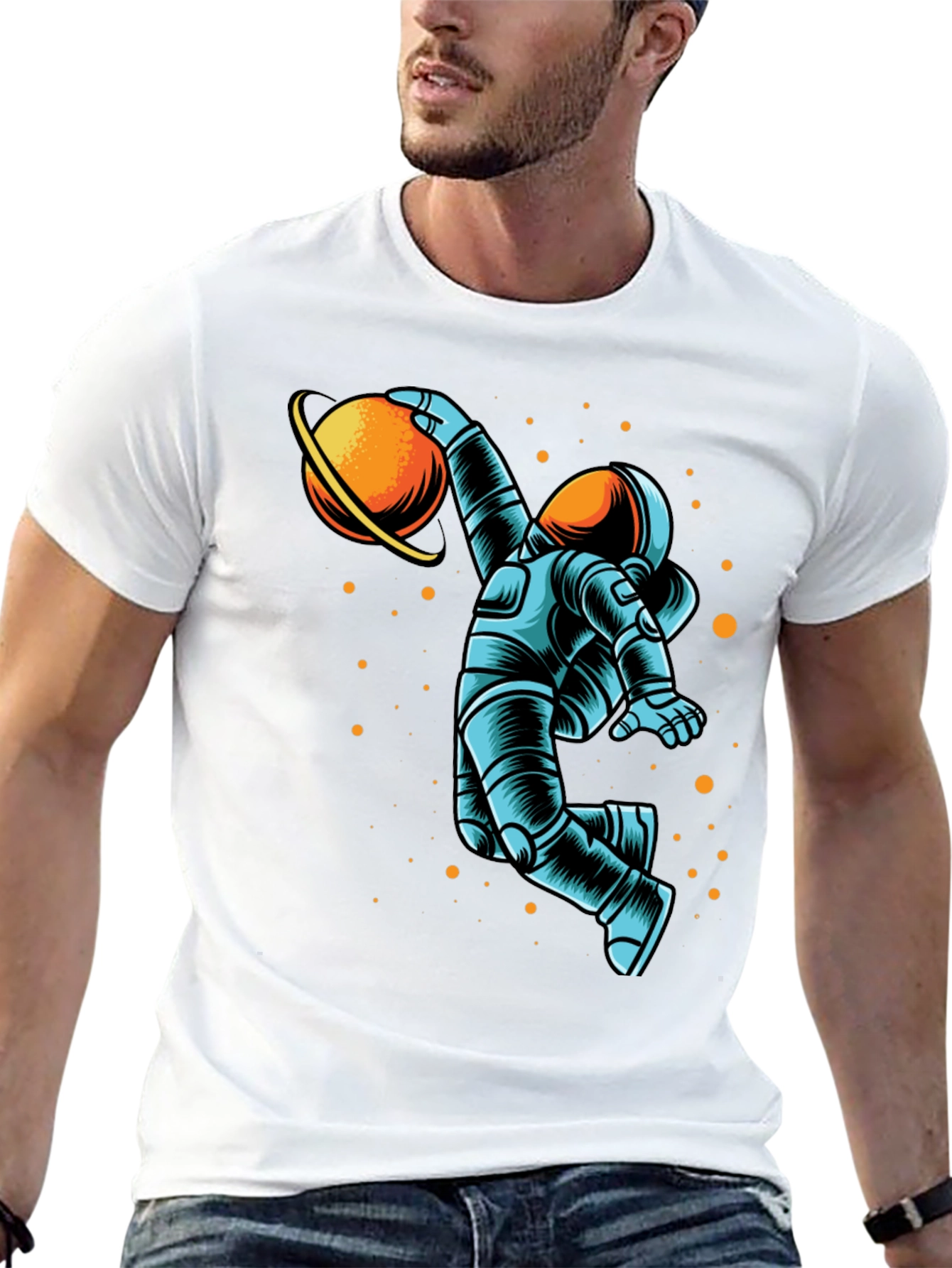 Astronaut Planet Dunk Graphic T-Shirt