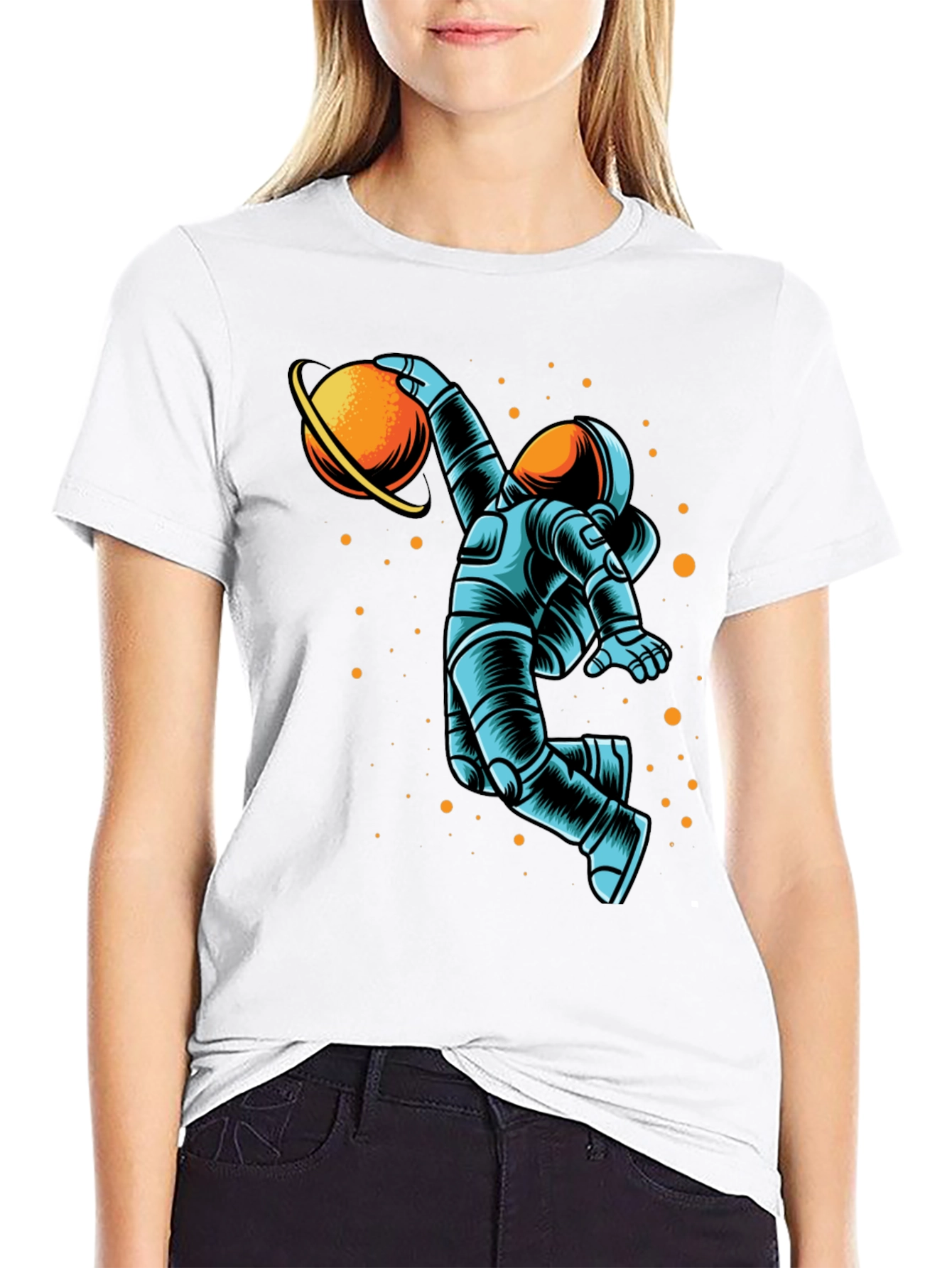 Astronaut Planet Dunk Graphic T-Shirt