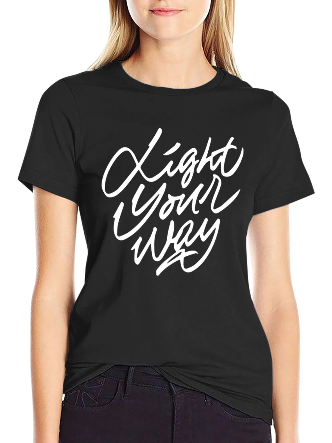 Light Your Way Black Graphic Tee