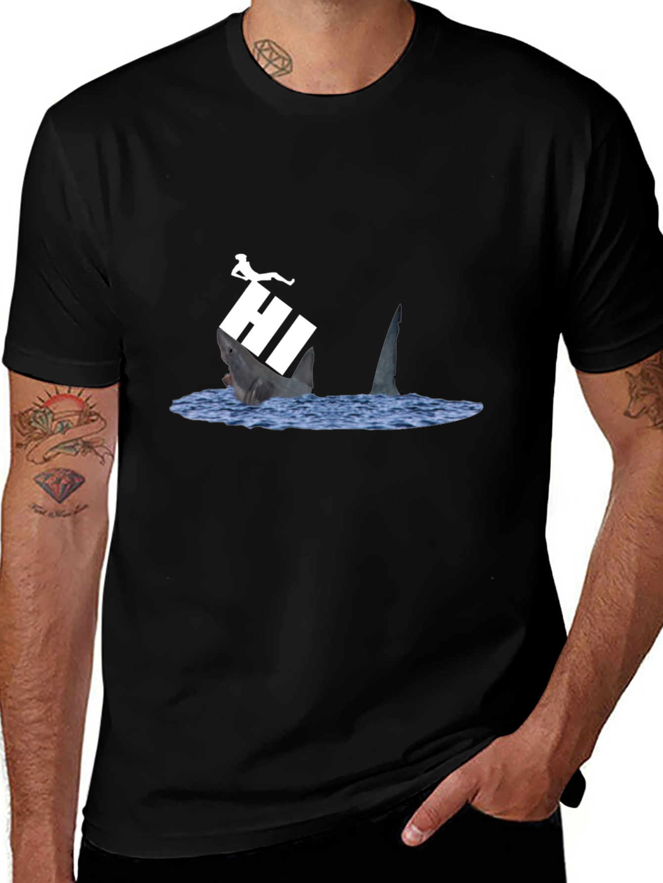 Shark HI T-Shirt - Funny Graphic Tee