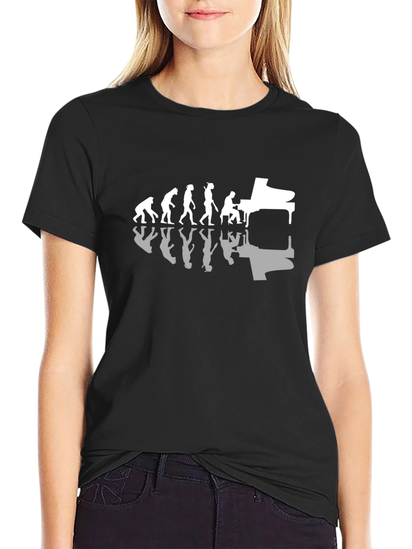 Evolution of Music T-Shirt - Piano Player