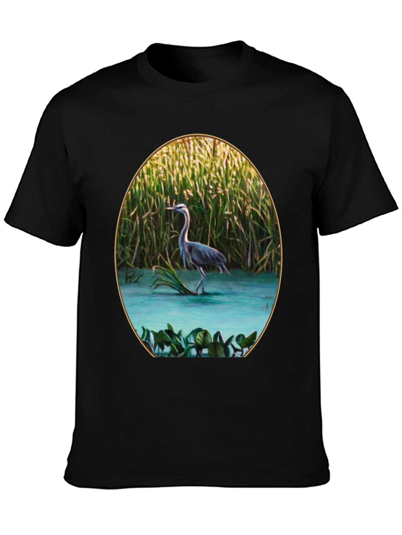 Heron in Marsh Graphic Tee - Black