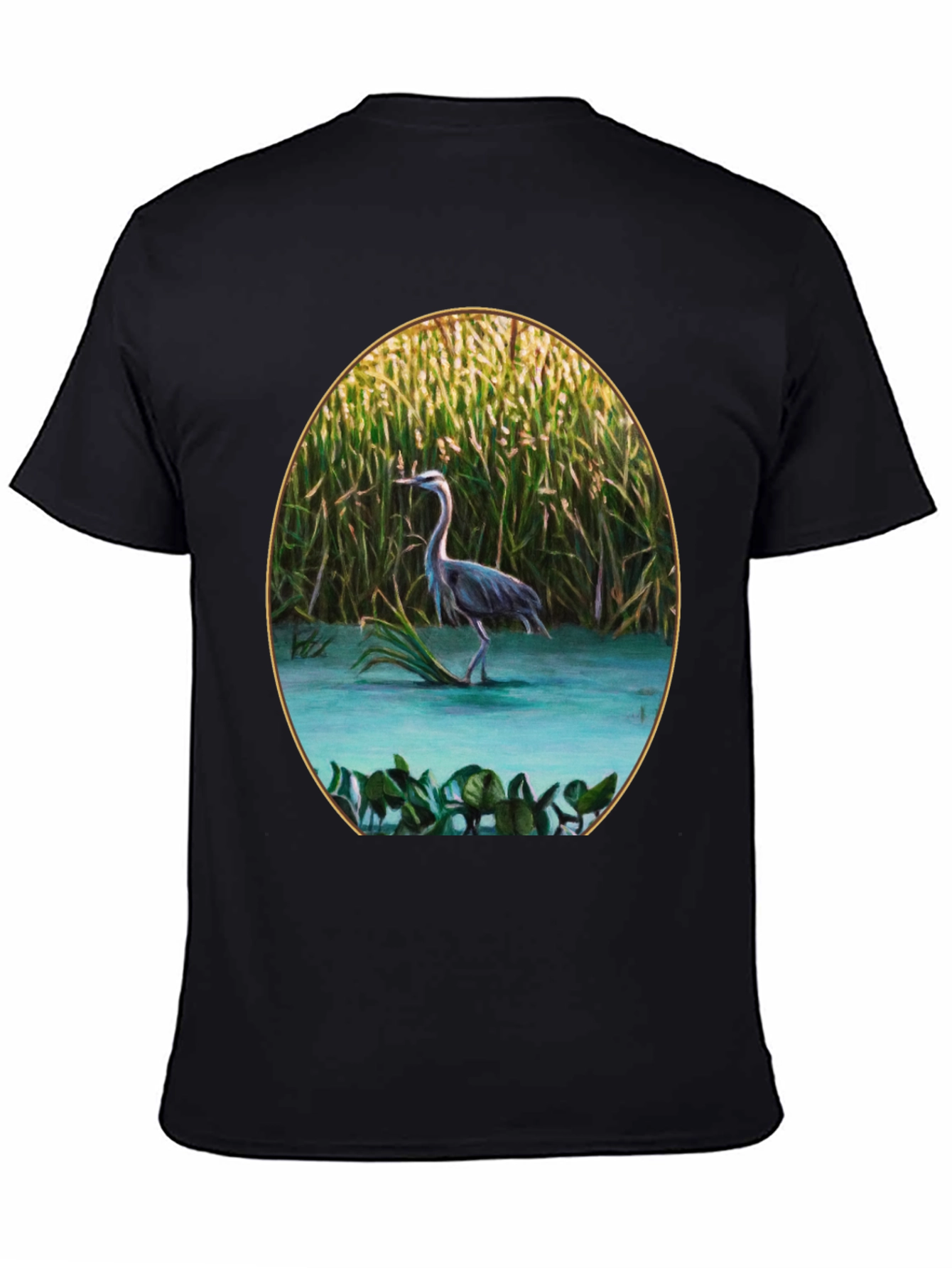 Heron in Marsh Graphic Tee - Black