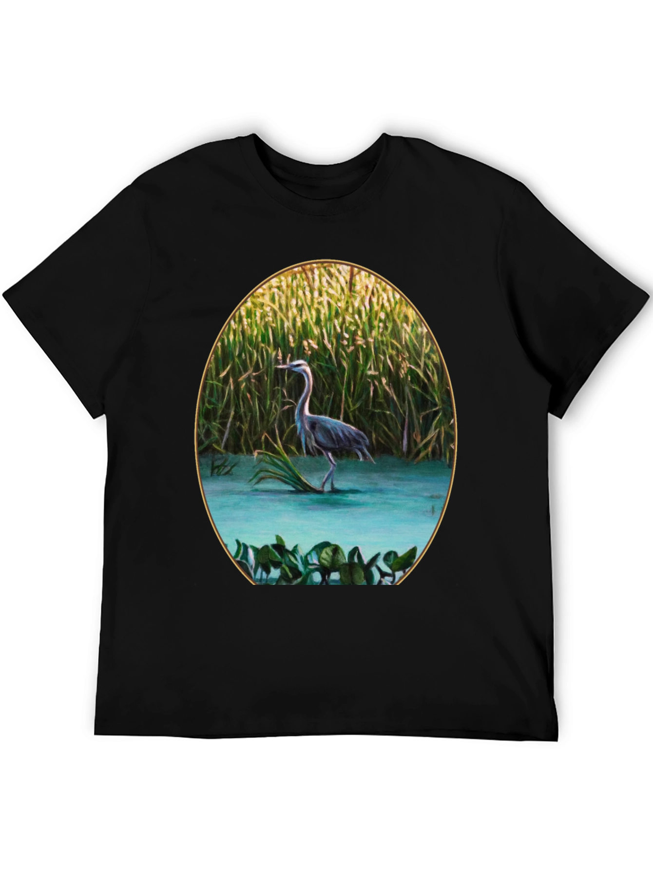 Heron in Marsh Graphic Tee - Black