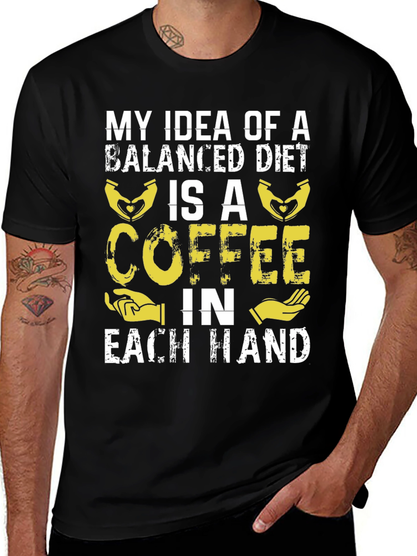 Coffee Balanced Diet T-Shirt Funny Graphic Tee