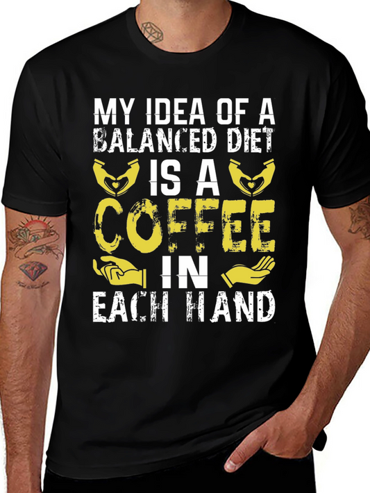 Coffee Balanced Diet T-Shirt Funny Graphic Tee