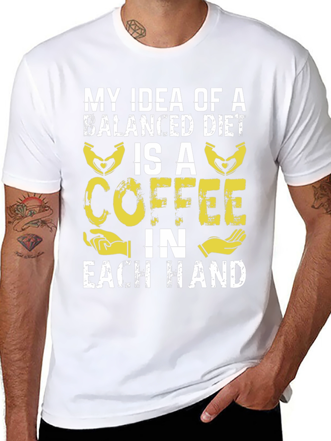 Coffee Balanced Diet T-Shirt Funny Graphic Tee