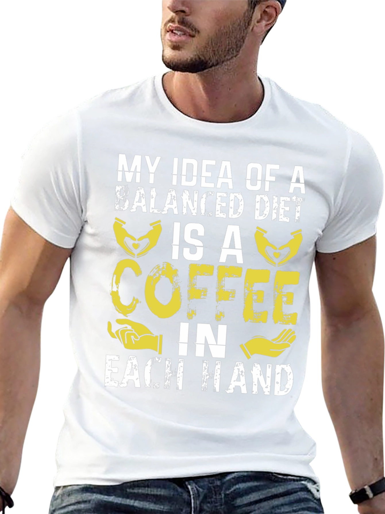 Coffee Balanced Diet T-Shirt Funny Graphic Tee