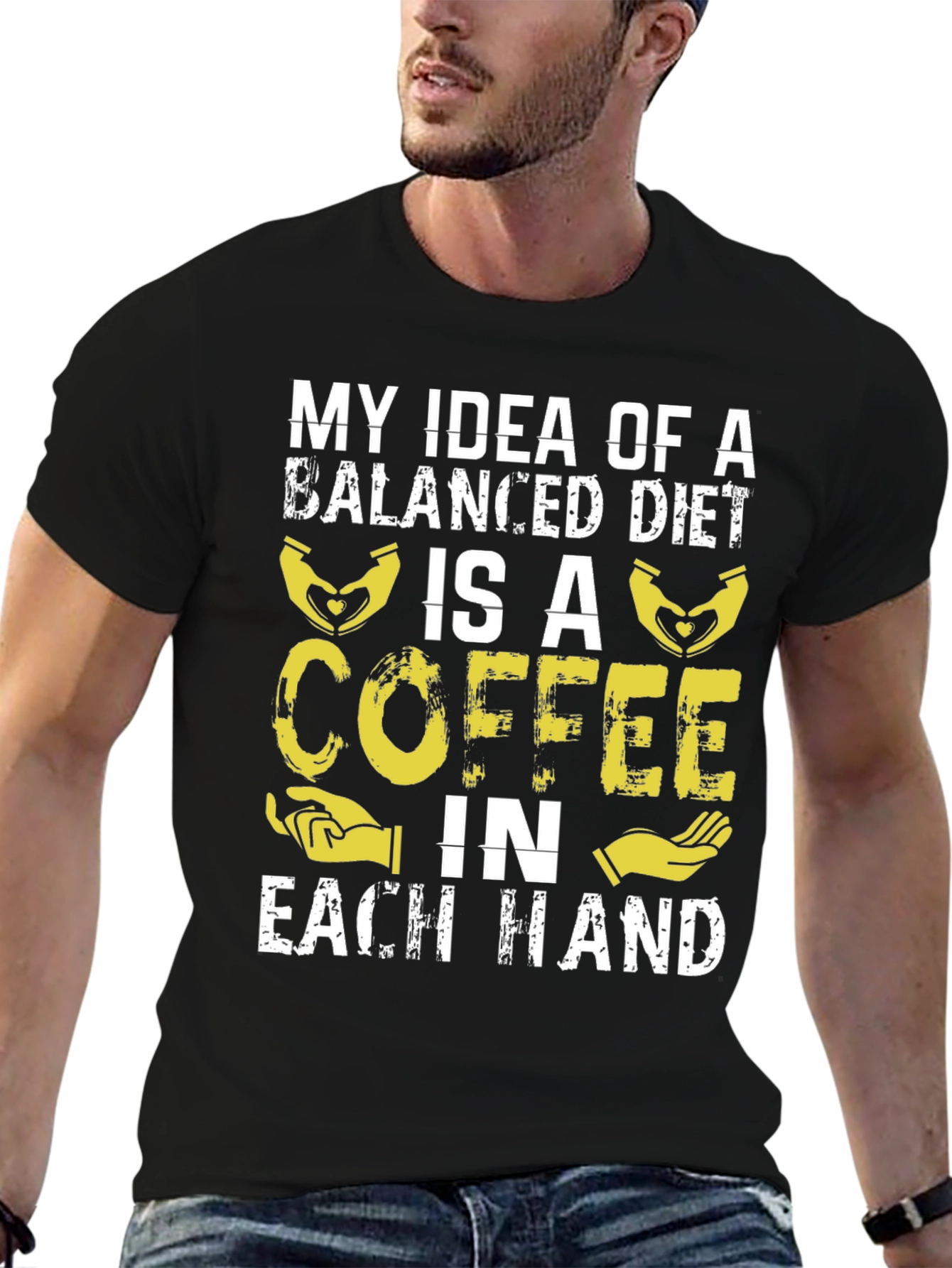 Coffee Balanced Diet T-Shirt Funny Graphic Tee