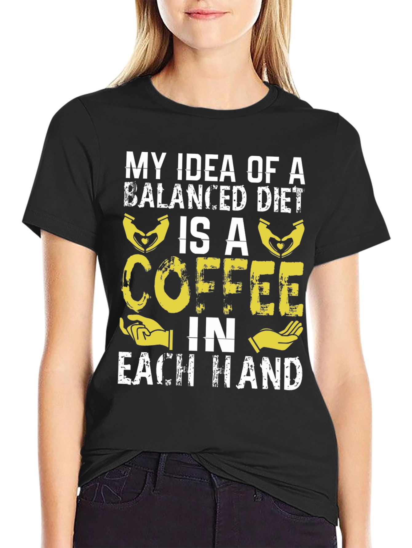 Coffee Balanced Diet T-Shirt Funny Graphic Tee