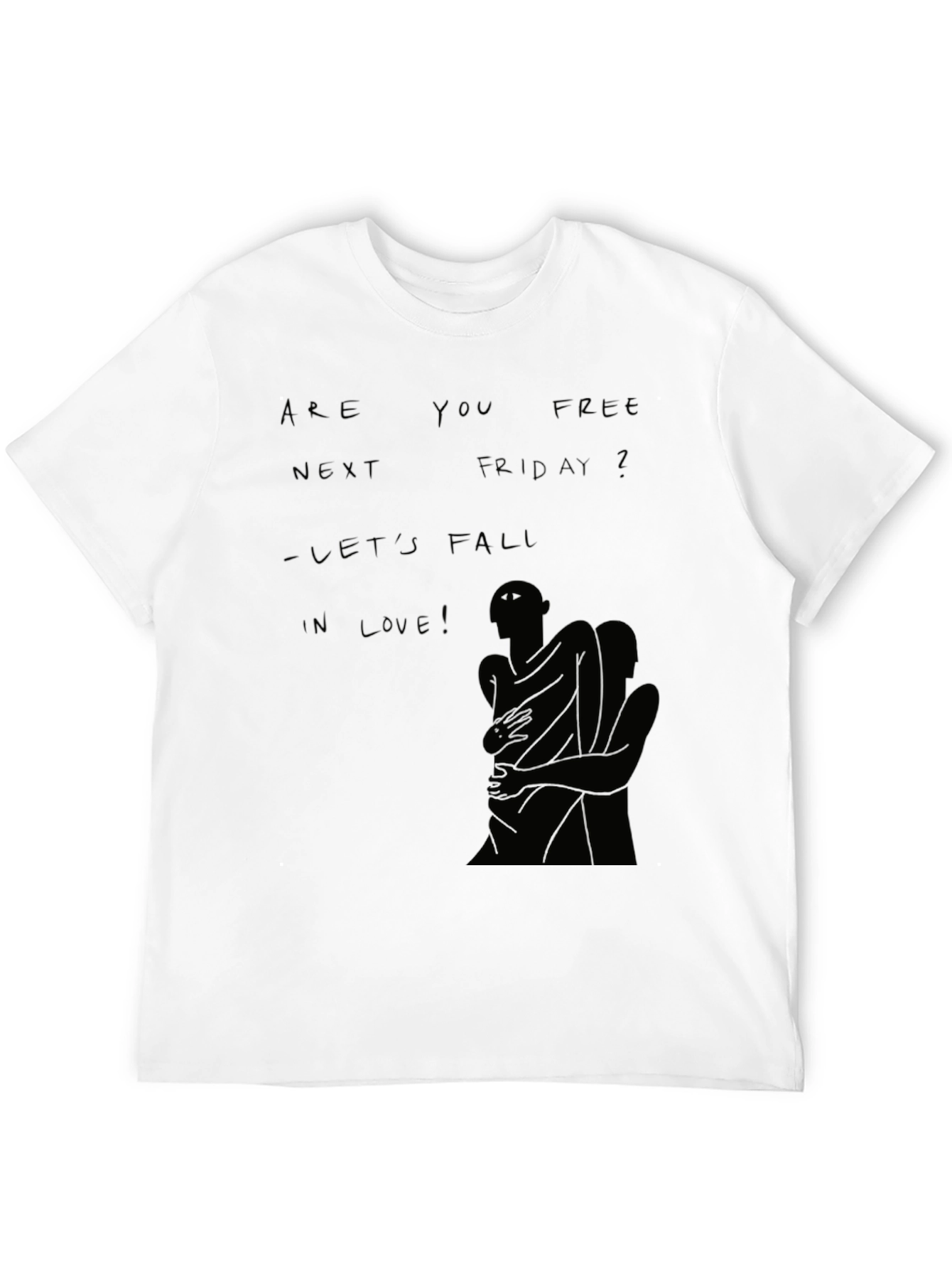 Romantic Date Black Graphic T-Shirt