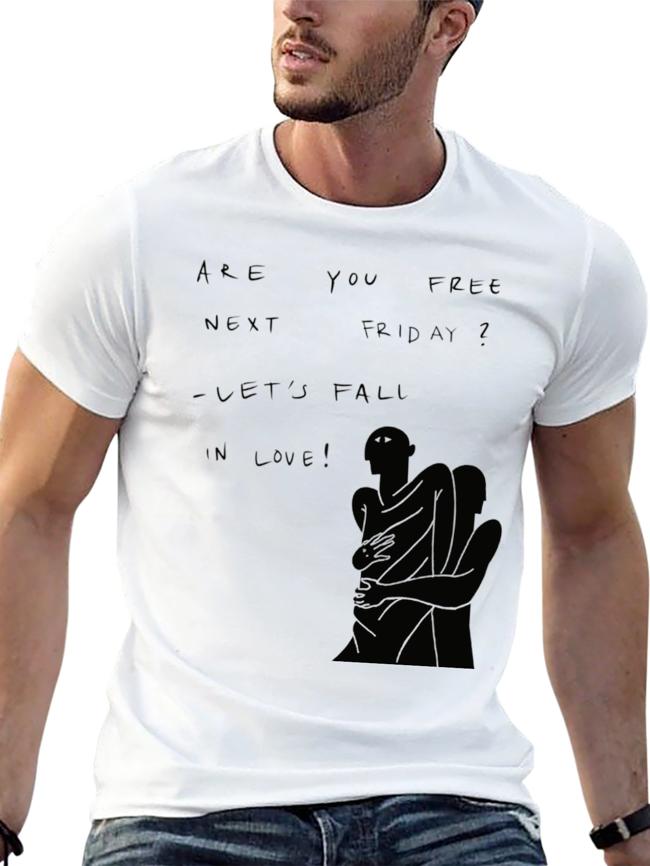 Romantic Date Black Graphic T-Shirt