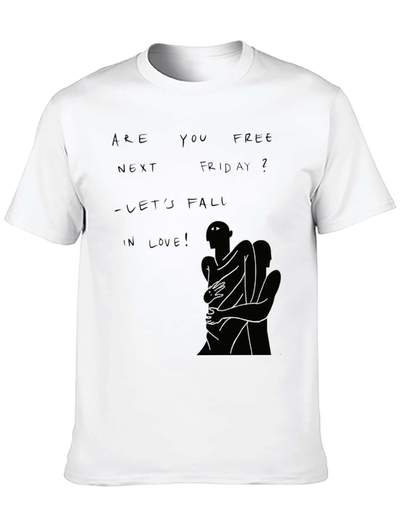 Romantic Date Black Graphic T-Shirt