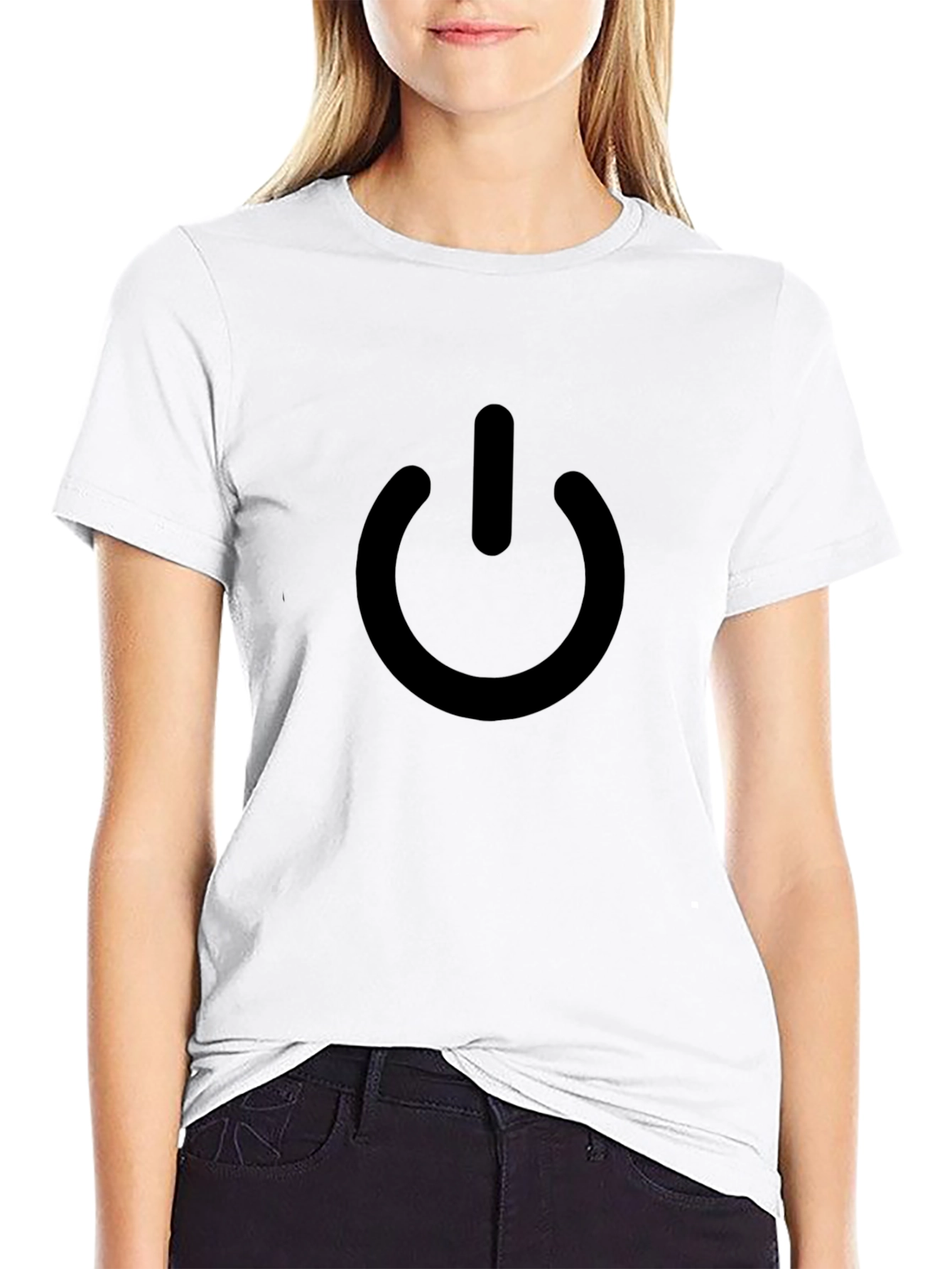 Power Button Graphic T-Shirt - Stylish Black Tee