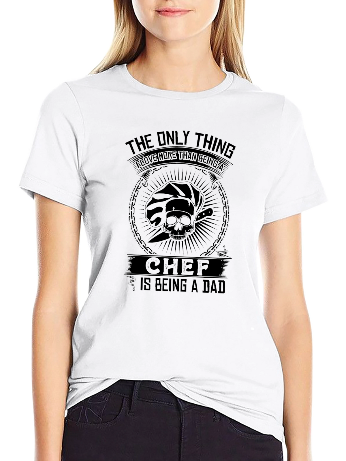 Chef Dad T-Shirt - Skull & Knife Design