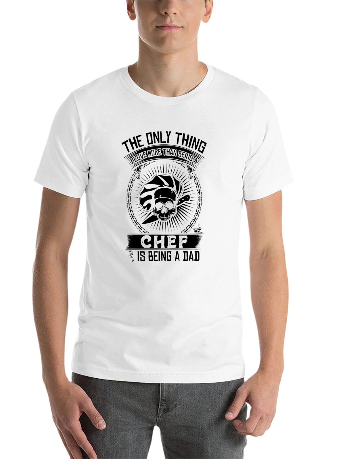 Chef Dad T-Shirt - Skull & Knife Design