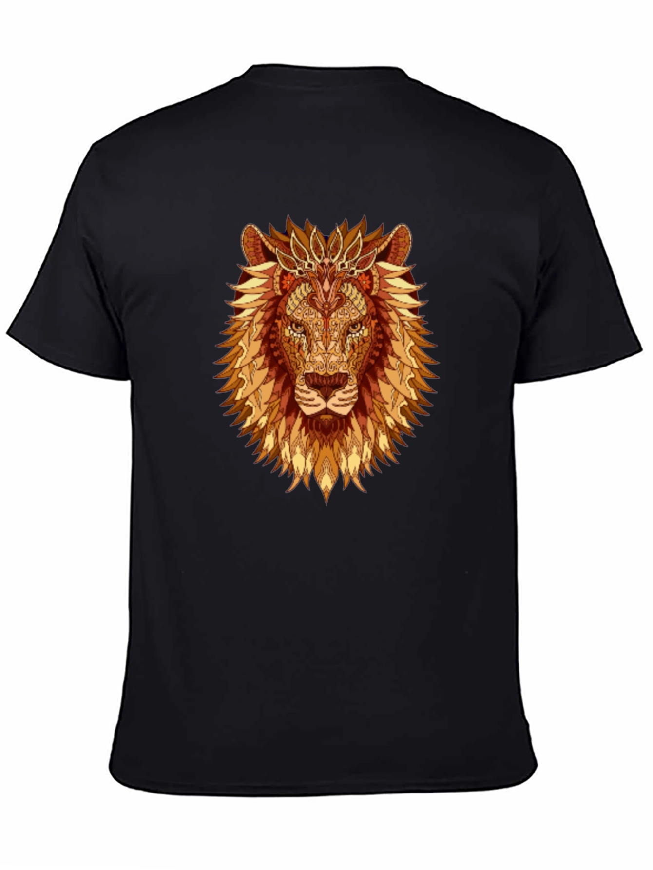 Lion Graphic Print T-Shirt - Mens Black Tee