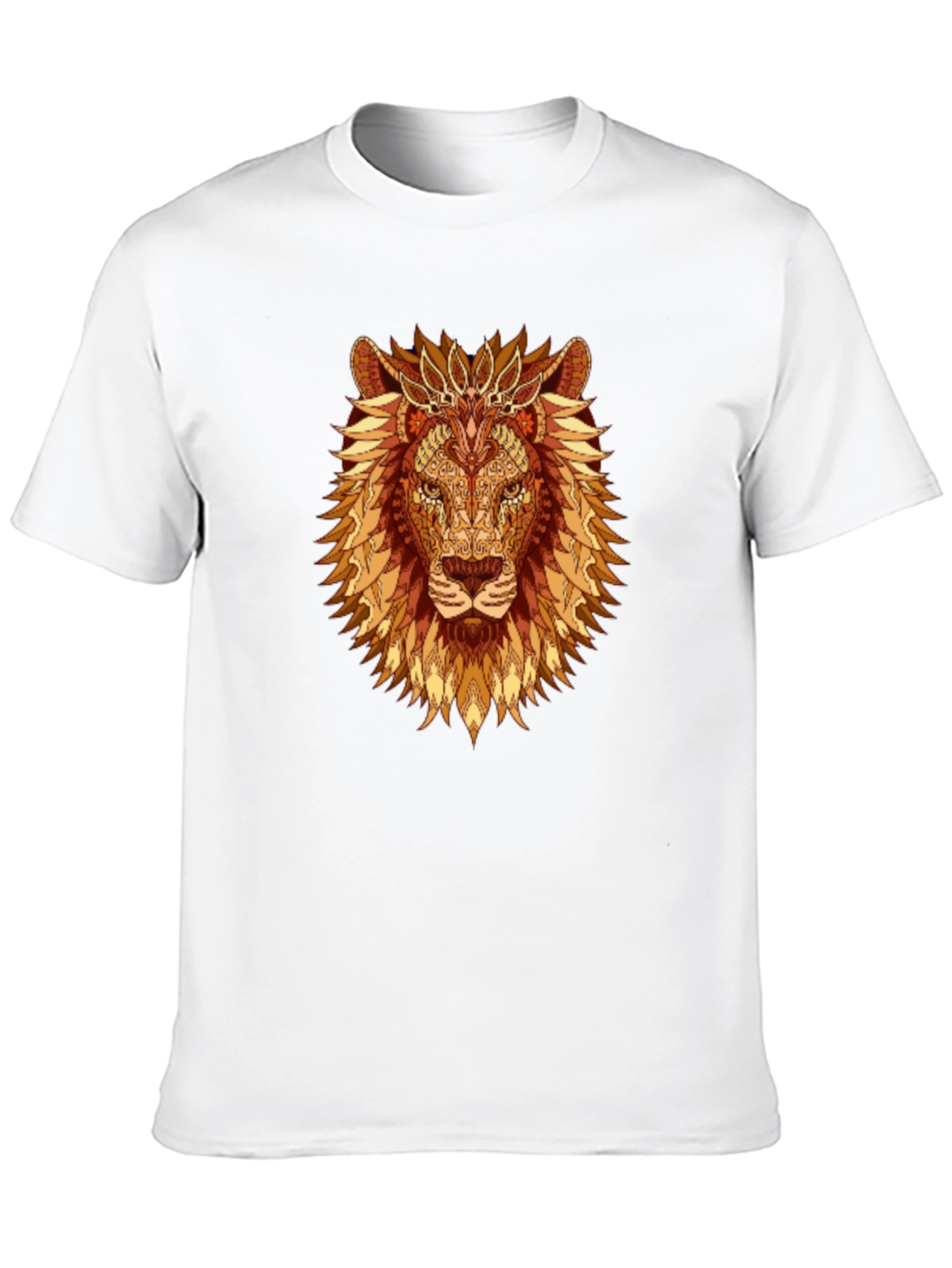 Lion Graphic Print T-Shirt - Mens Black Tee