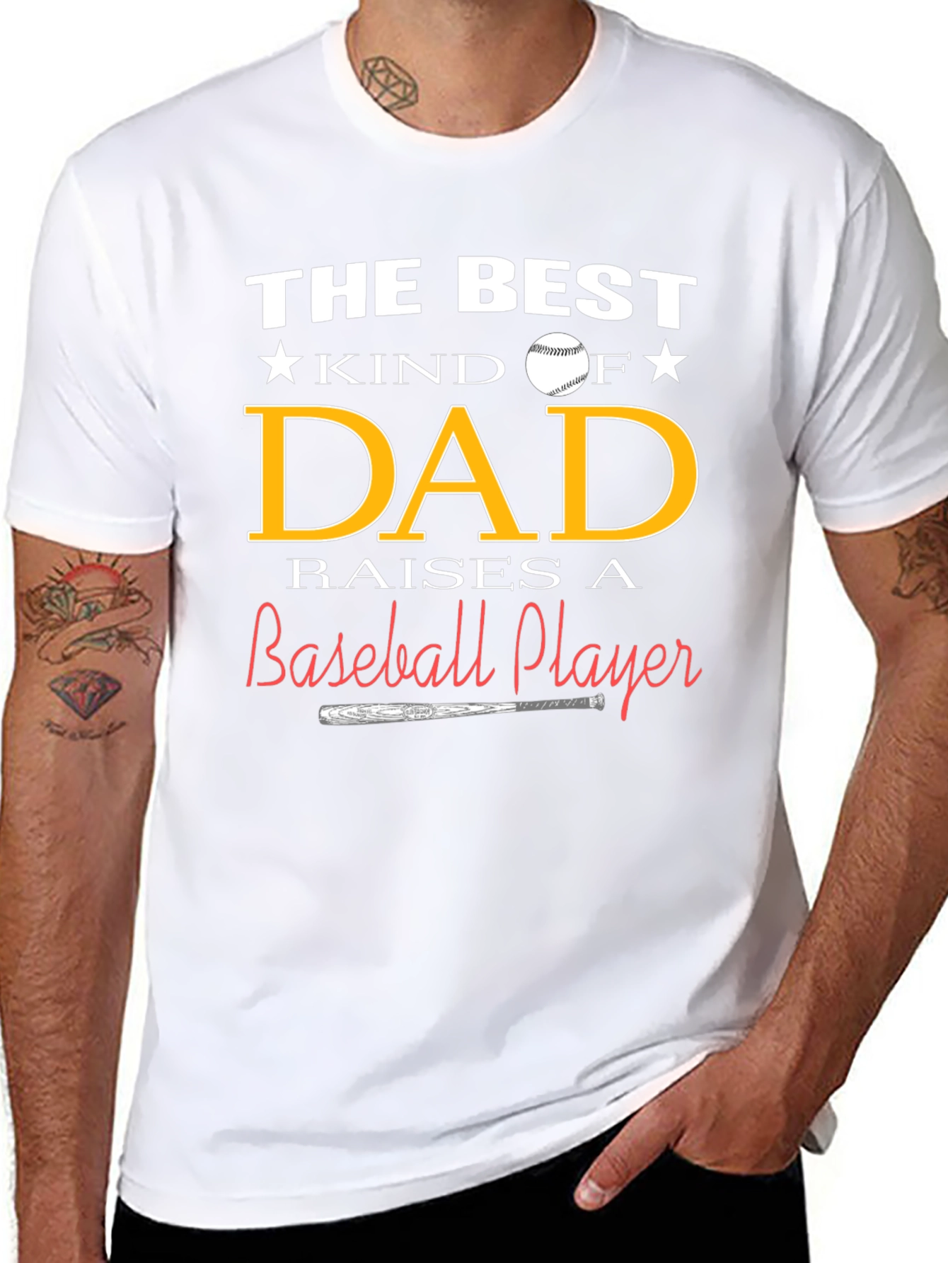 Best Kind of Dad Baseball Player T-Shirt