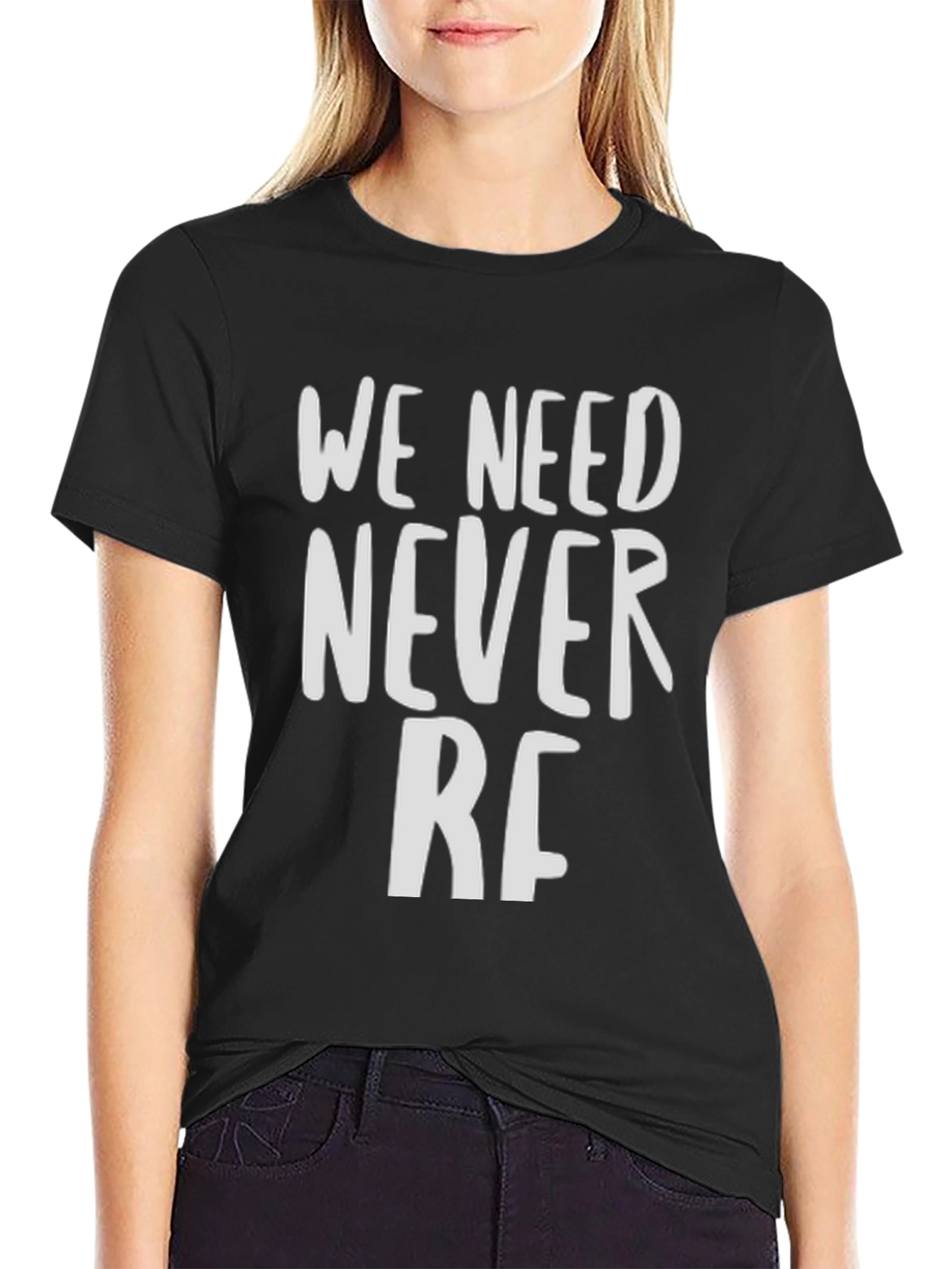We Need Never RF Black Graphic T-Shirt