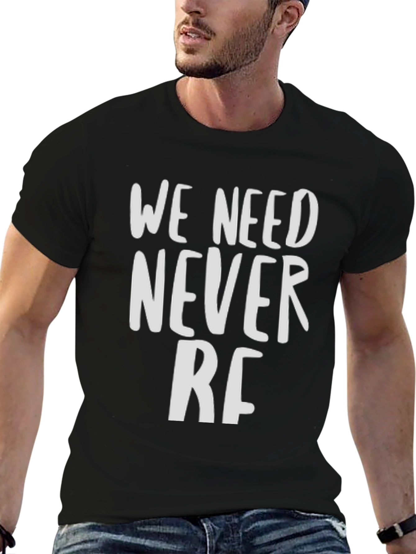 We Need Never RF Black Graphic T-Shirt