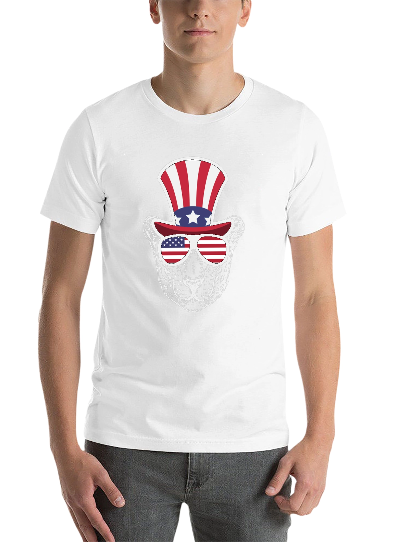 Patriotic Panther T-Shirt: American Flag Style