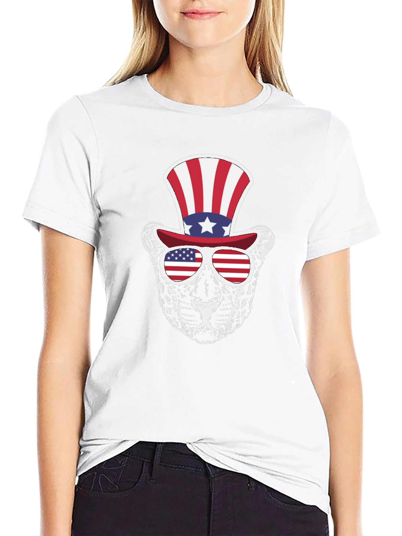 Patriotic Panther T-Shirt: American Flag Style