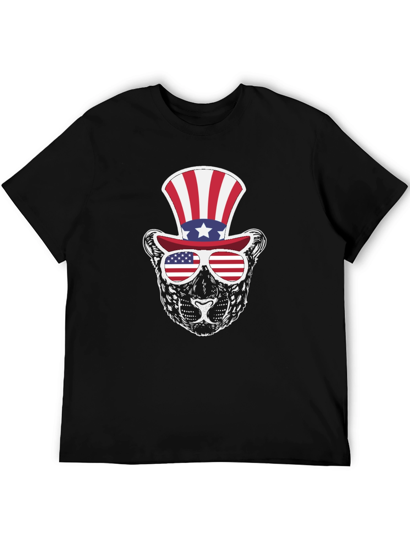 Patriotic Panther T-Shirt: American Flag Style