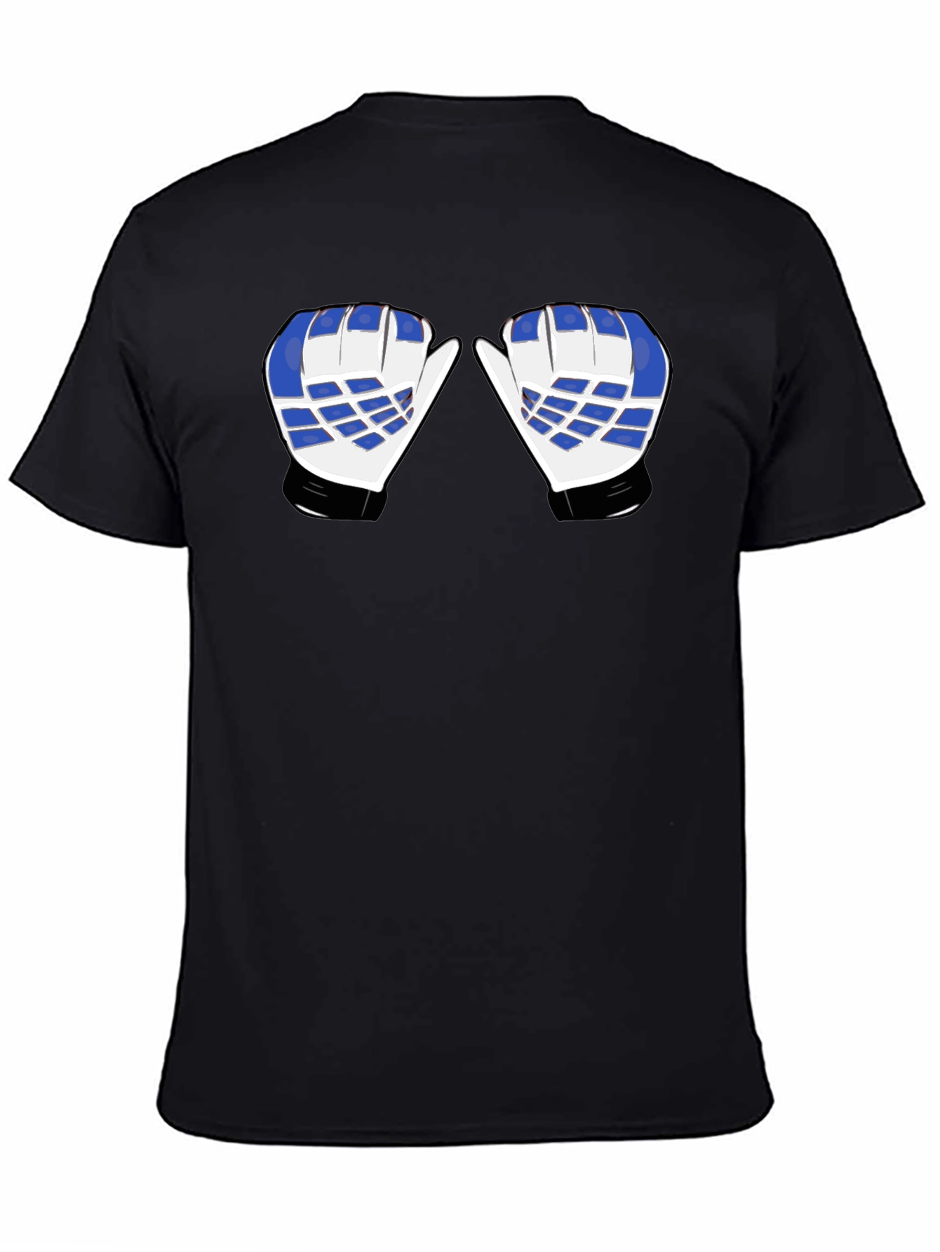 Hockey Goalie Mittens Graphic Tee - Black Cotton