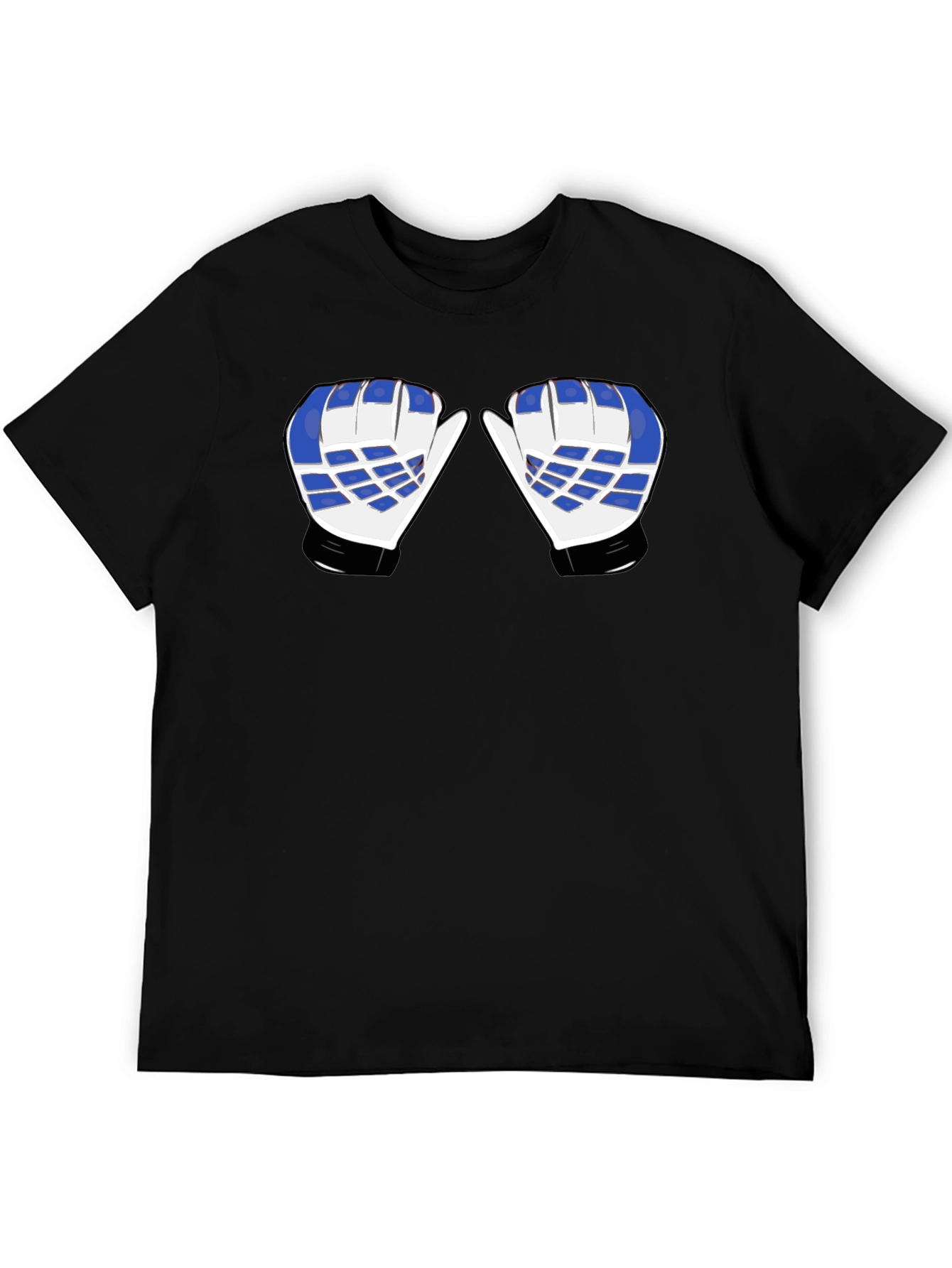 Hockey Goalie Mittens Graphic Tee - Black Cotton