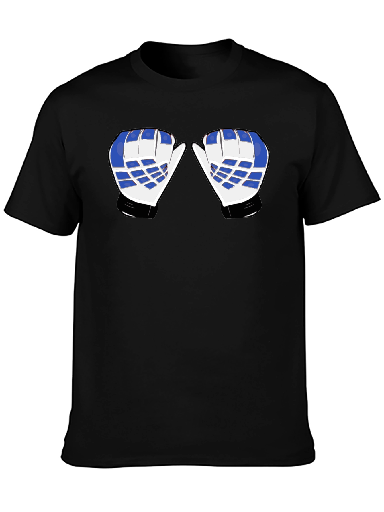 Hockey Goalie Mittens Graphic Tee - Black Cotton