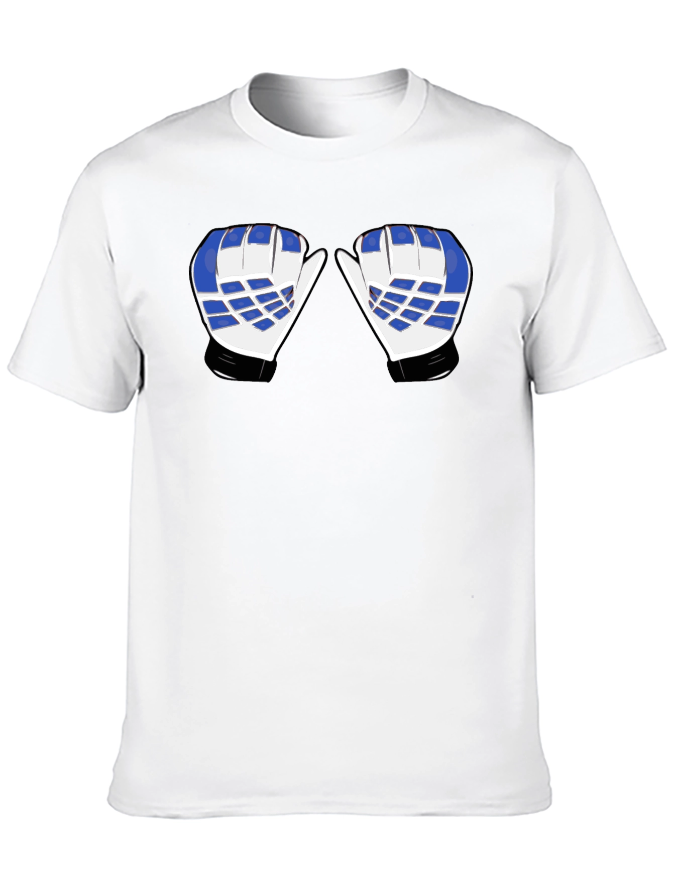 Hockey Goalie Mittens Graphic Tee - Black Cotton
