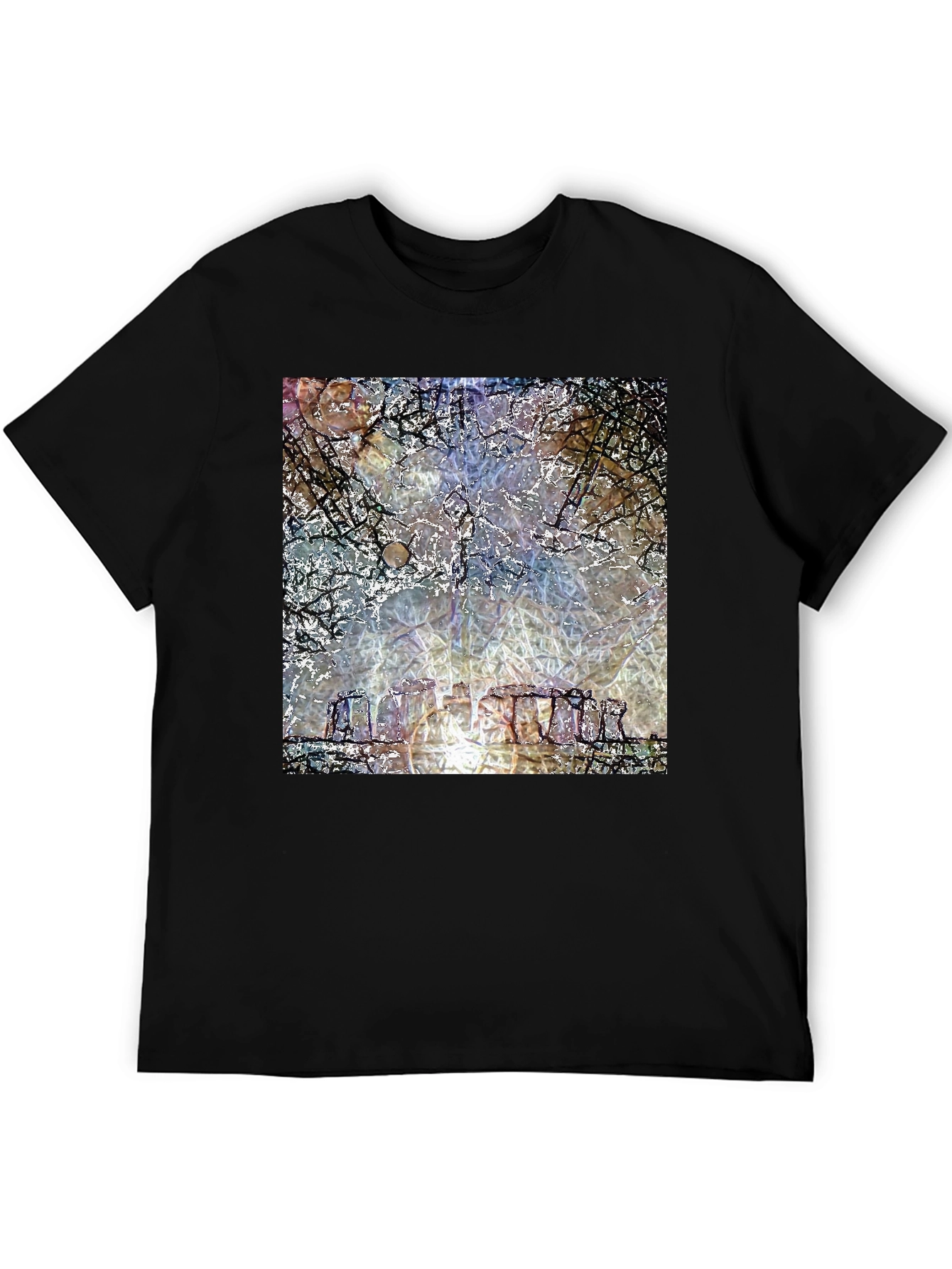 Stonehenge Graphic Tee - Mystical Mens Black T-Shirt